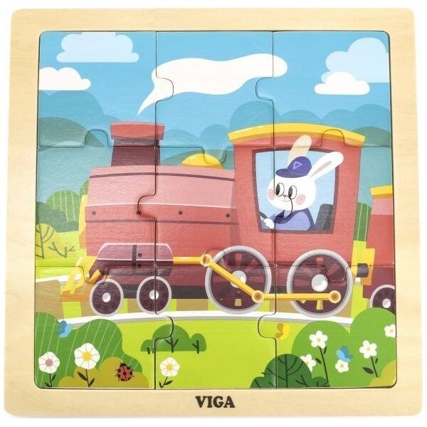 Viga Toys VIGA Poręczne Drewniane Puzzle Pociąg Ciuchcia 9 elementów 11963685 6971608446313