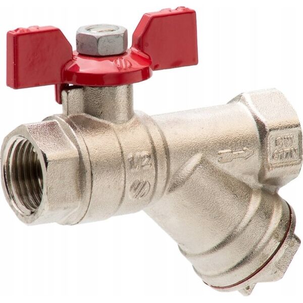 Arco Zawór kulowy z filtrem skośnym 1/2 z motylkiem PN30 SENA 12206911 8428519066386