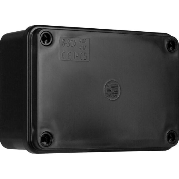 Pawbol Puszka natynkowa S-Box 216C - 120x80x50, bezdławików, czarna IP65 12313940 5902983367697