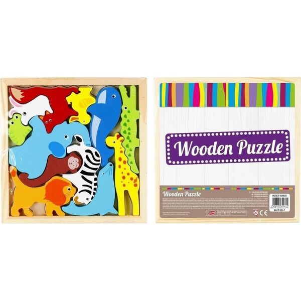 Mega Creative Układanka drewniana zwierzęta 12 elementów 12530503 5904335852615