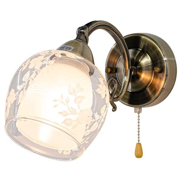Kinkiet Mdeco Retro lampa ścienna ELM9150/1 21QG z włącznikiem mosiądz 12539505 5907737331634