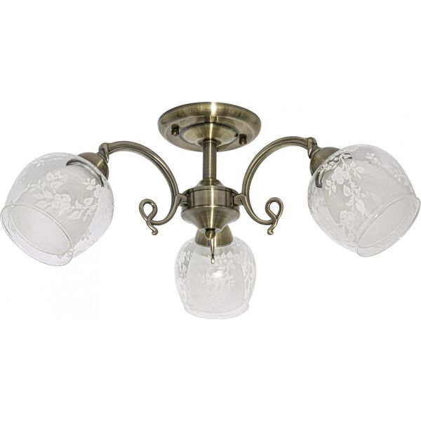 Lampa sufitowa Mdeco Vintage lampa sufitowa ELM9150/3 21QG flowers mosiądz 12554524 5902021248544