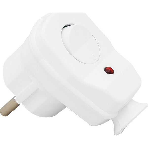 Plastrol Wtyczka kątowa 16A IP20 2P+Z z wyłącznikiem 0-1 i diodą biała WT-16US/ŁK T-99803 12572131 5902273428824