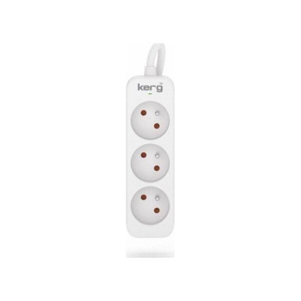 Kerg Przedłużacz KERG bez wyłącznika-3 gniazda-biało-szary-1,5m-10A-H05VV-F-3x1,0mm2 12613445 5901791030151