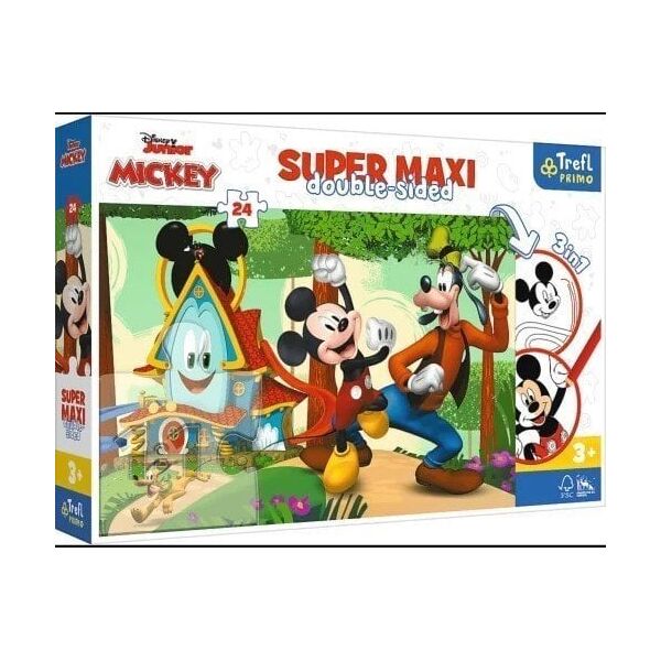 Trefl PUZZLE 24EL TREFL SUPER MAXI MICKEY WESOLY DOMEK 12645667 5900511410129