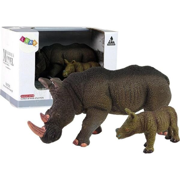 Figurka LeanToys Ffigurka kolekcjonerska Nosorożec z młodym 12694854 5905214971205