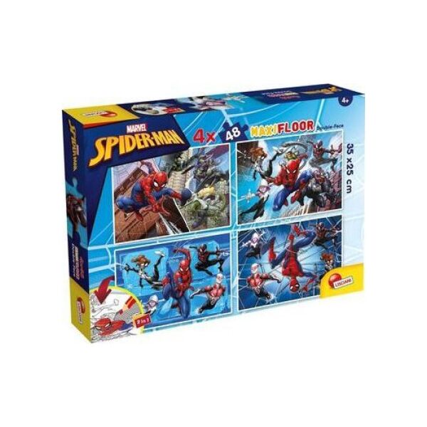 Lisciani LISCIANI MARVEL PUZZLE DF MAXI FLOOR 4 X 48 SPIDERMAN 12725597 8008324100385
