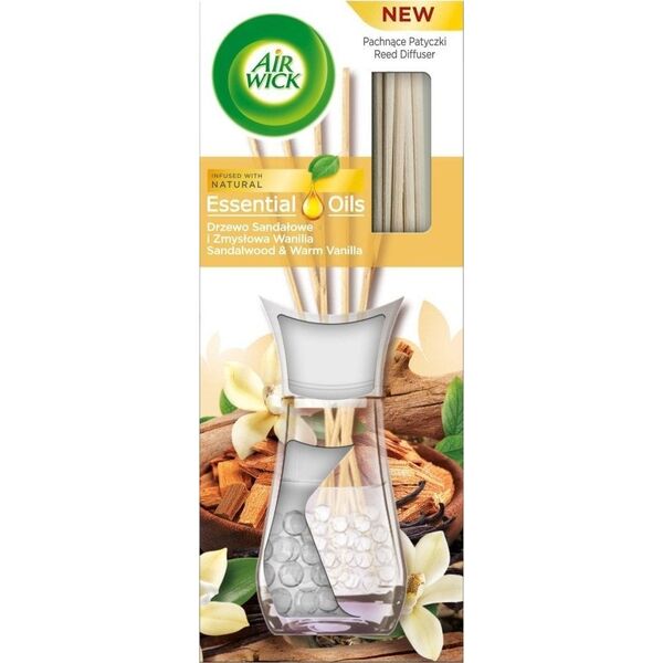 Air Wick Air Wick, Patyczki zapachowe Drzewo Sandałowe i Zmysłowa Wanilia, 30 ml 12760471 5908252010165