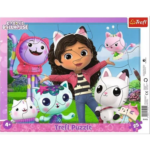 Trefl Puzzle 25el ramowe Poznaj Gabi. Koci Domek Gabi. Gabby's Dollhouse 31415 Trefl 12857338 5900511314151