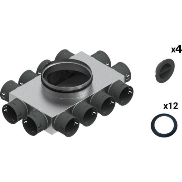 SpiroFlex Skrzynka rozdzielcza 12-8x75/160 izolowana VENT CLEAR W1 zestaw Spiroflex SX-WS12X75/160SRZ 13001756 5903661102401