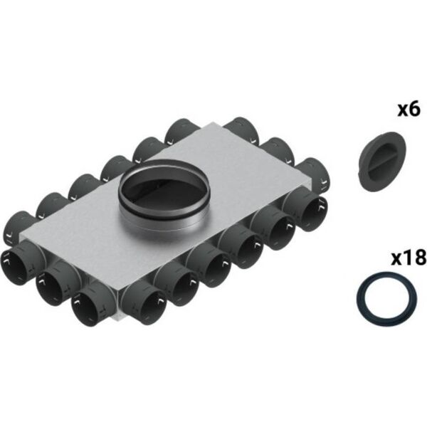 SpiroFlex Skrzynka rozdzielcza 18-12x75/160 izolowana VENT CLEAR W2 zestaw Spiroflex SX-WS18X75/160SRZ 13001761 5903661102425