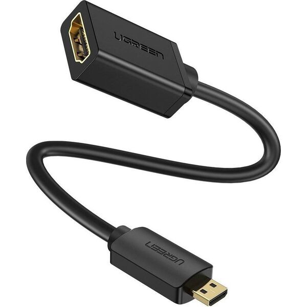 Adapter AV Ugreen Adapter UGREEN 20134 Micro HDMI do HDMI, 20cm (czarny) 13112846 6957303801831