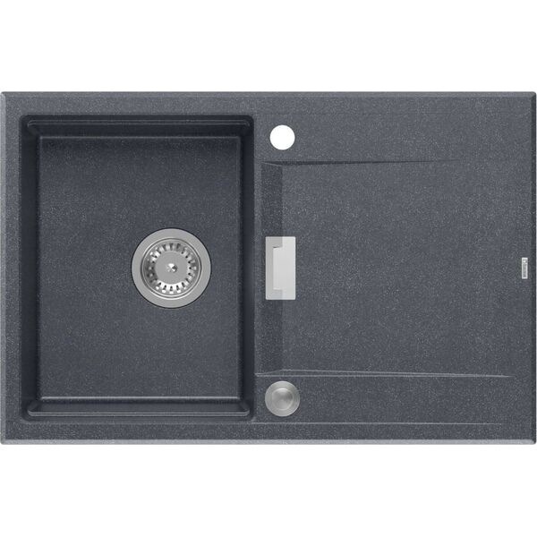 Zlewozmywak Owen OWEN 111 GraniteQ zlewozmywak z syfonem Push 2 Open 1-komorowy z/o (760x500x215| kom. 330x430) black diamond / elementy stalowe 13241488 5904310998062