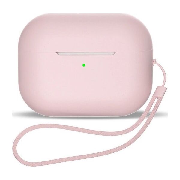Hurtel Silikonowe etui do AirPods 3 + pasek na nadgarstek smycz - różowe 13250220 9145576279151