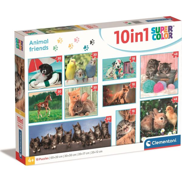 Clementoni CLE puzzle 10w1 SuperKolor Animal friends 20283 13276711 8005125202836