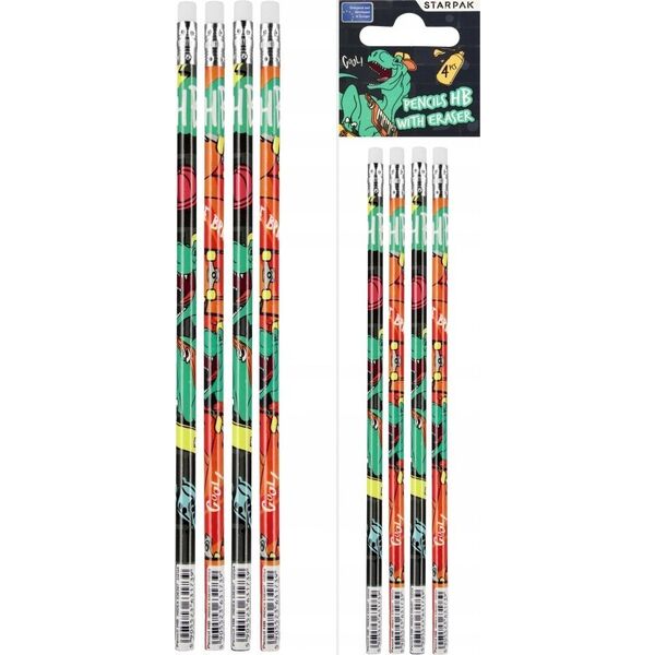 Starpak OLOWEK Z GUM HB SKATE DINO STK PBH OP4 36/432 13276931 5905523632194