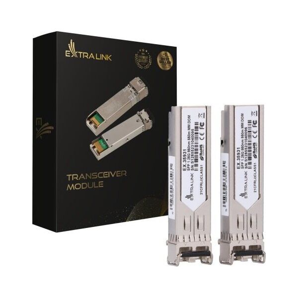 Moduł SFP ExtraLink EXTRALINK SFP 1.25G 850NM 550M MM DOM 2-PACK (DEDICATED TO HP/ARUBA) 13297655 5905090335931