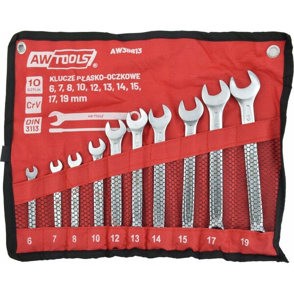 AWTools AW KLUCZ PŁASKO-OCZKOWY KPL.10szt./6mm-19mm 13298183 5903678614270