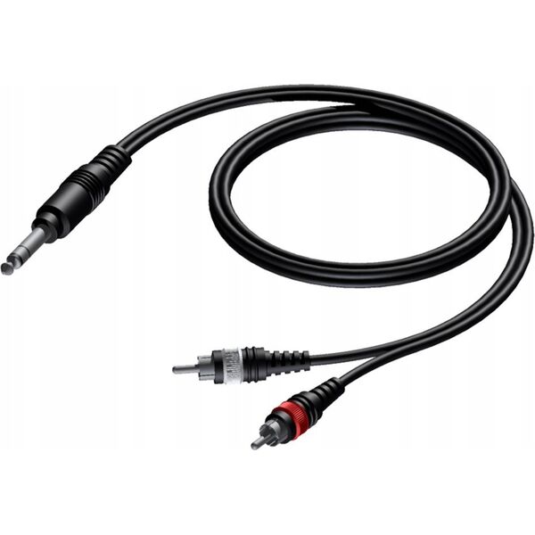 Kabel Procab PROCAB CAB719/3 Wtyk męski stereo 6,3 mm – 2 x złącze męskie RCA/cinch, 3 m 13332300 5414795001602