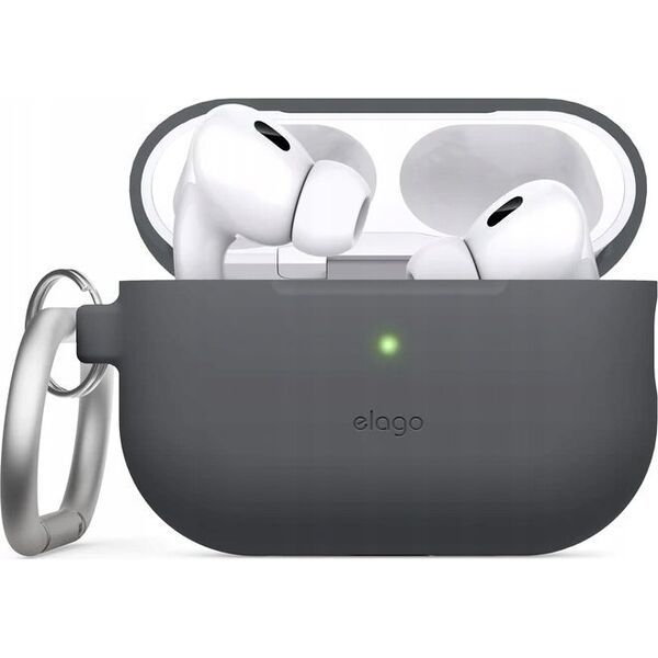 Elago Elago AirPods Pro 2 Hang Silicone Case - etui z karabińczykiem do AirPods Pro 2 szare - Gwarancja bezpieczeństwa. Proste raty. Bezpłatna wysyłka od 170 zł. 13339500 8809919819954