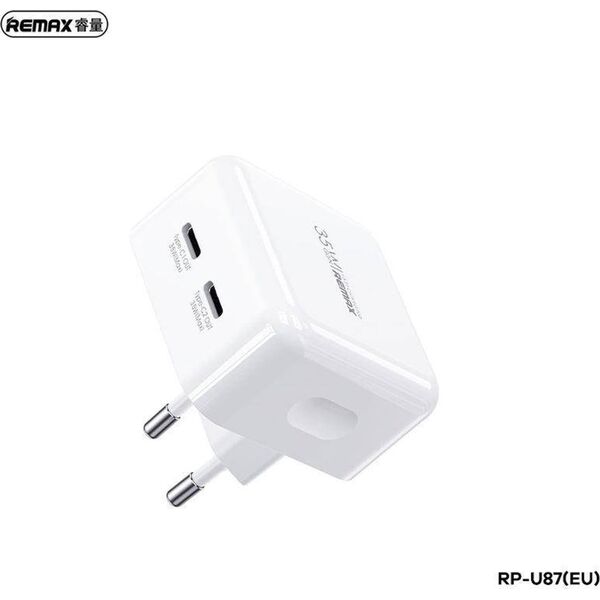 Ładowarka Remax ŁAD SIEC REMAX FIYEO SERIES 35W RP-U87 2xUSB-C PD QC WHITE 13414243 6954851206002
