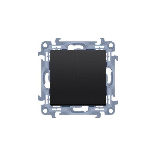 Kontakt-Simon Łącznik świecznikowy z podświetleniem LED i do wersji IP44 (moduł) 10AX, 250V~, zaciski śrubowe, czarny mat !Posiada wkładkę uszczelniającą pod 13427236 5902787873288