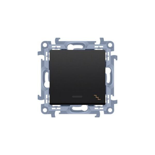 Kontakt-Simon Łącznik schodowy z podświetleniem LED (moduł) 10AX, 250V~, zaciski śrubowe, czarny mat, SIMON10 13427245 5902787872977