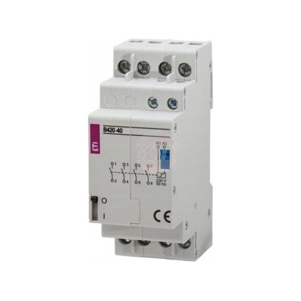 Etipo Stycznik bistabilny ETI Polam 002464124 20A 4-biegunowy(4-zwierne), 2-modułowy RBS420-40-230V AC 13477048 5902047601071