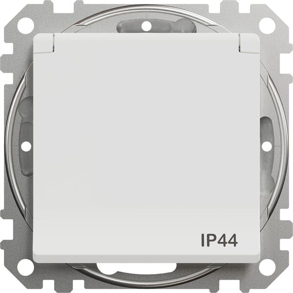 SCHNEIDERE Gniazdo pojedyncze z uziemieniem Schneider Sedna Design SDD211014 z przesłonami IP44 zaciski bezgwintowe białe Design & Elements 13477179 3606481481818