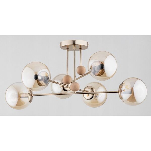 Lampa sufitowa Alfac Alfa Opty 63133.54 plafon lampa sufitowa 6x40W E14 bursztynowy/złoty 13488966 5900458631335
