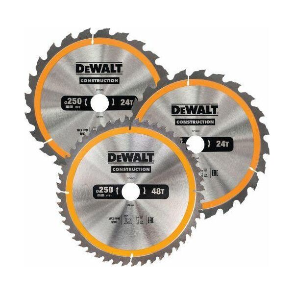 Dewalt DEWALT CIRCULAR SAW EX SET. 3 pcs. 250mm 2x24z, 1x48z 13490821 5035048095805