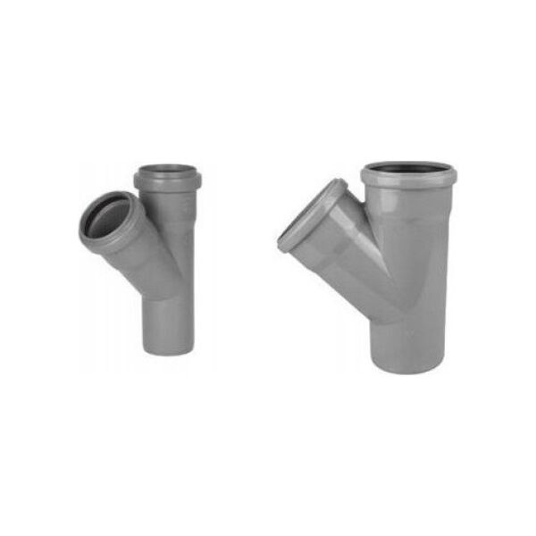 AQUER Trójnik kanalizacyjny PP 75/75mm 45° Aquer T75/45 SZ szary 13497058 5908241620856