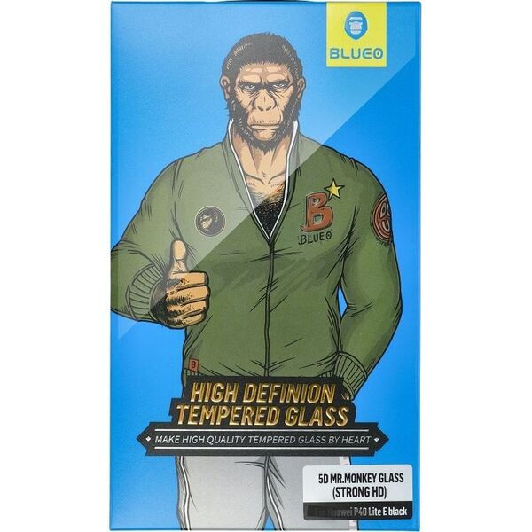 Blueo Szkło Hartowane 5D Mr. Monkey Glass - Apple iPhone 15 Plus czarny (Strong HD) 13666732 5903396248146