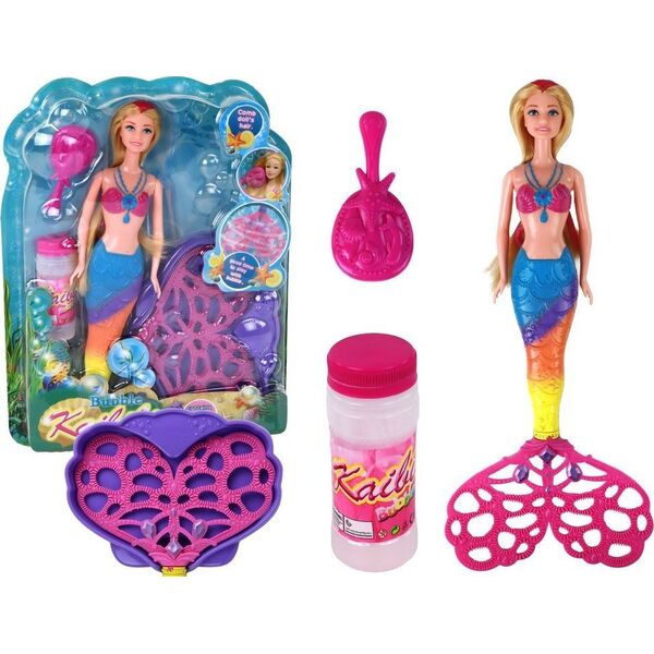 LeanToys Lalka Dla Dzieci Tęczowa Syrenka Magiczny Ogon Bańki Mydlane 13674805 5905515355711