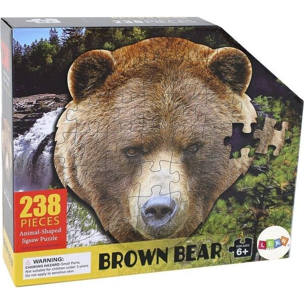 LeanToys Puzzle 237 Elementów Motyw Głowy Niedźwiedzia Brunatnego 13675354 5905884450239