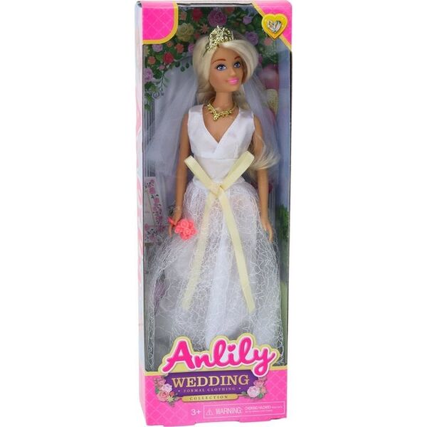 LeanToys Lalka Anlily W Sukni Ślubnej Panna Młoda Bukiet Korona Naszyjnik 13675585 5905884455128