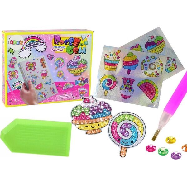 LeanToys Zestaw Diamencików Do Wyklejania DIY Słodycze Kolorowe Naklejki 13675638 5905884459195