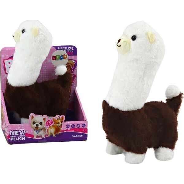 LeanToys Interaktywne Zwierzątko Lama Alpaka Chodzi Gra Brązowa 23 cm 13675839 5905991004615