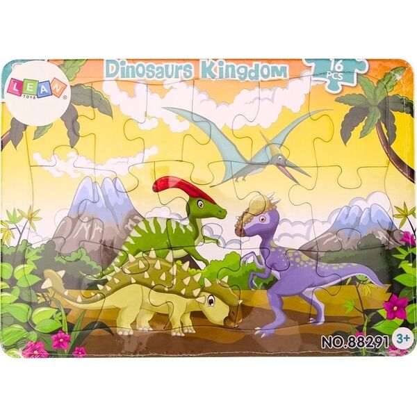 LeanToys Puzzle Dla Dzieci Dinozaury Plansza Kolorowe 16 El 13676436 5905991016533