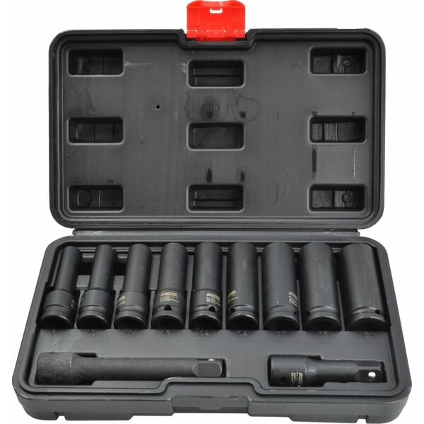 AWTools AWTOOLS ZESTAW NASADEK UDAROWYCH 1/2" DŁUGIE 11cz. BLACK LINE 13683696 5903678619633
