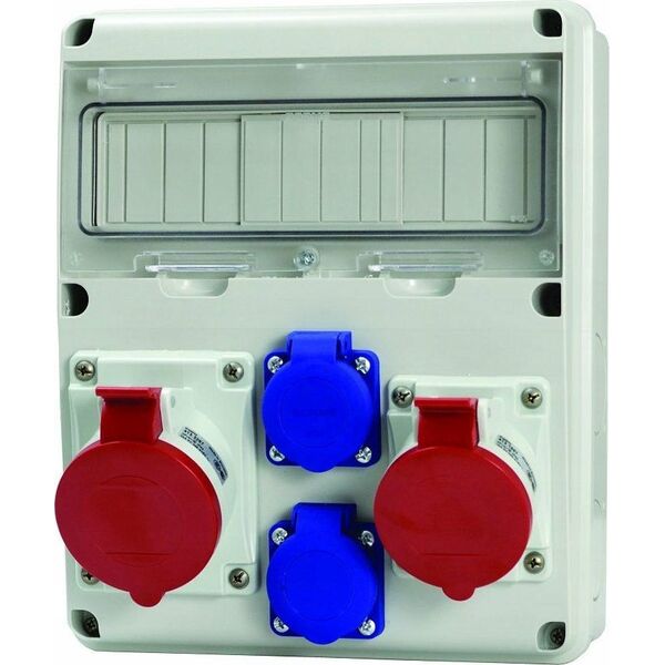 Scame Rozdzielnica budowlana natynkowa 1x32A/5P 1x16A/5P 2x230V 11 modułów IP44-54 Enerbox Scame 633.3122 szara 13684958 8585022767206