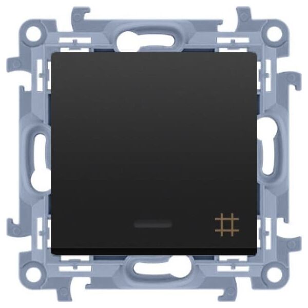 Kontakt-Simon Łącznik krzyżowy Kontakt-Simon Simon 10 CW7L.01/49 z podświetleniem LED moduł 10AX, 250V~, zaciski śrubowe czarny mat 13685105 5902787884062