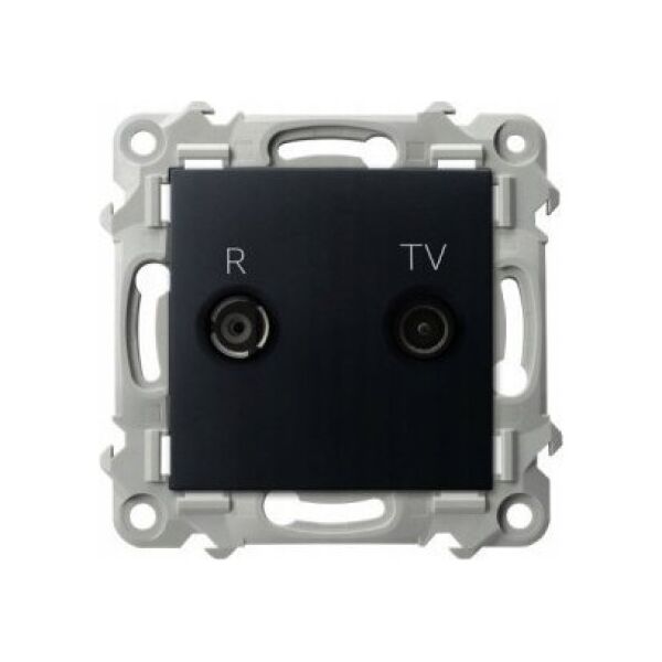 Ospel Gniazdo RTV Ospel Szafir GPA-10ZPZ/m/33 zakończeniowe 10dB czarny metalik 13685161 5906729013688