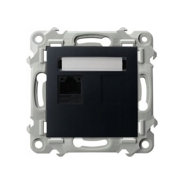 Ospel Gniazdo komputerowe Ospel Szafir GPK-1Z/K/m/33 pojedyncze, kat. 5e MMC czarny metalik 13685173 5906729013800
