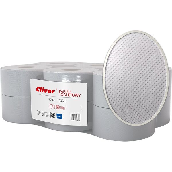 Cliver Papier toaletowy Cliver 130m 1w makulatura szary (12) - 13916376 5900848006231