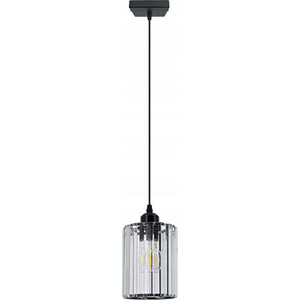 Lampa wisząca Italux Elem Modena 6782/1 BL lampa wisząca zwis 1x60W E27 czarna/transparentna 13934931 5907737334352