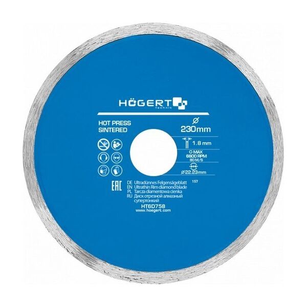Högert Technik HOGERT TARCZA DIAMENTOWA 230x22,2/PEŁNA 13955229 5902801320088