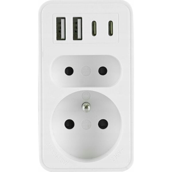 Plastrol ROZGAŁĘŹNIK DWUKROTNY 2xUSB + 2xUSB C 13989251 5902273432937