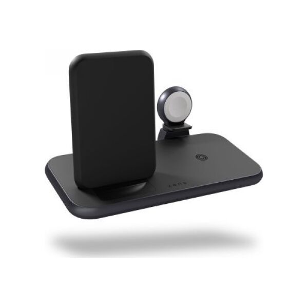 Ładowarka Zens ZENS Aluminium 4w1 Stand Wireless Charger - bezprzewodowa stacja ładująca do trzech urządzeń (45W), z możliwością ładowanie czwartego urządzenie przez kabel (black) 13989640 8720648364297