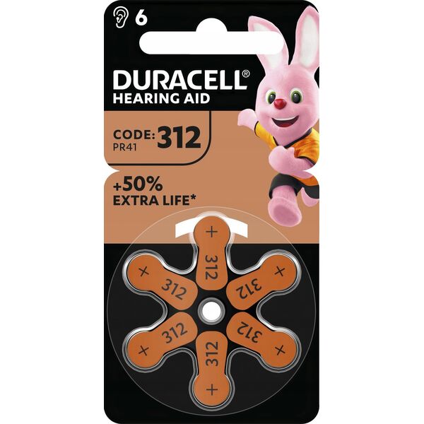 Duracell Duracell Batterie Hörgeräte EasyTab 312  (PR41)  NEU   6St. 14051185 5000394167247